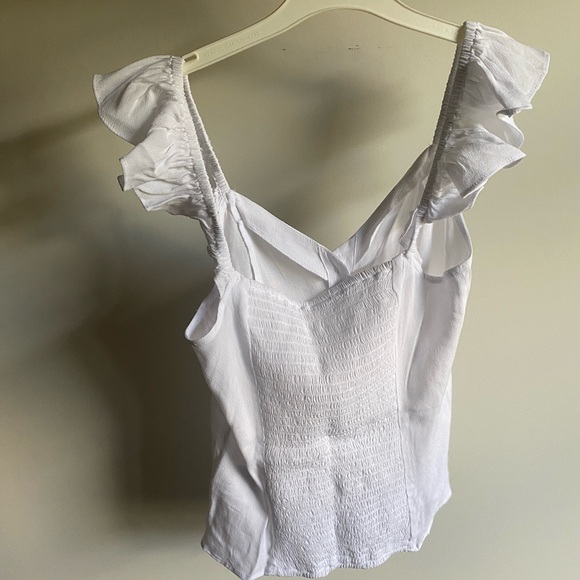 NWT H&M White Ruffle Sleeve Blouse - Picture 3 of 3